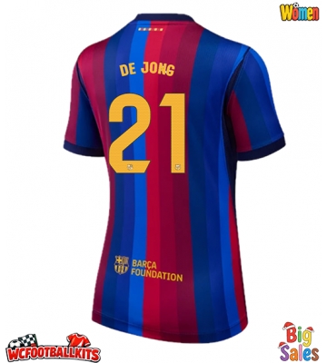 Barcelona Frenkie de Jong #21 Replica Home Stadium Shirt for Women 2026-27 Short Sleeve